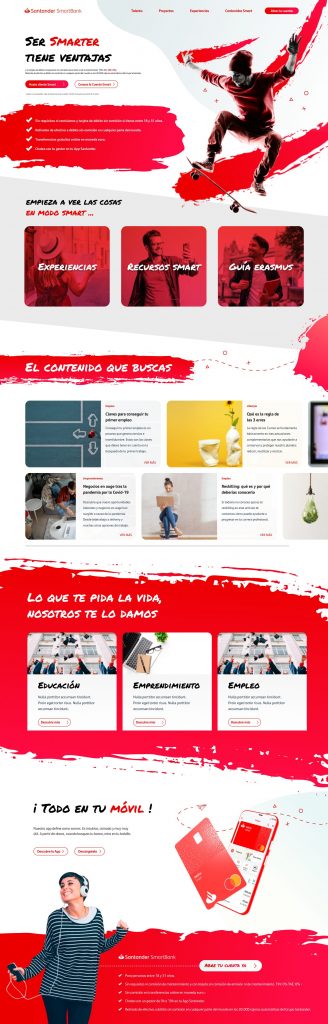 Diseño landing SmartBank Diseño landing SmartBank