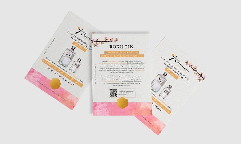 Flyer de Roku Gin Flyer para licorerías de Roku